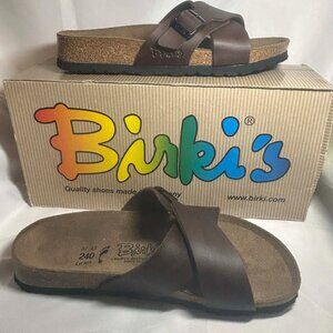 New Birkenstock Birki's Women's 6–6.5 Sandals in Brown a Cross-Strap Slide